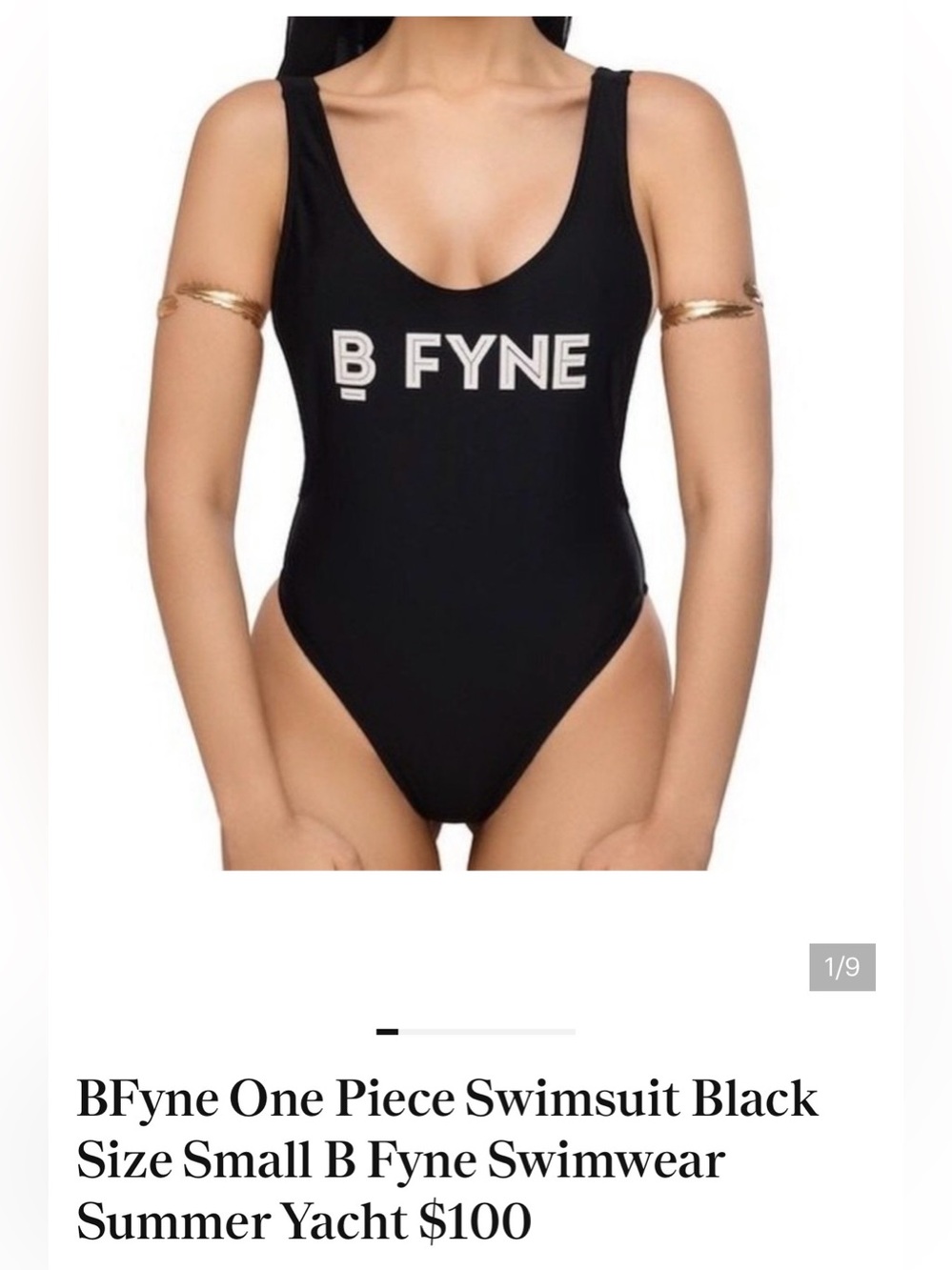 BFyne One Piece Swimsuit Black Size Small B Fyne Swimwear Summer Yacht $100